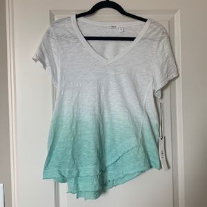 Wilt Asymmetric Color-Fade V-Neck